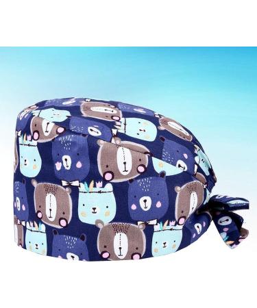 TENDYCOCO Printed Surgical Cap - Adjustable Nurse Hat for Scrubs - Buy Online on SooperMarket.com