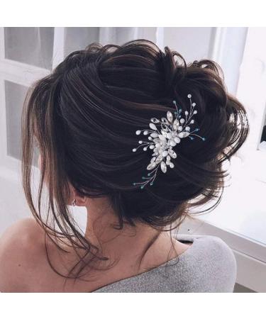 Unicra Crystal Bride Wedding Hair Comb Siver Bridal Hair Accessories Rhinestone Headpiece for Women and Girls - Buy Online on SooperMarket.com