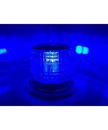 Steady-ON or Flashing 2NM IP67 Solar LED Marina Dock Barge Boat Safety Beacon Light - Blue LED - Buy Online on SooperMarket.com