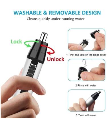 USB Rechargeable Nose & Ear Hair Trimmer Electric Eyebrow Groomer with Light | Perfect for Home & Travel - Buy Online on SooperMarket.com