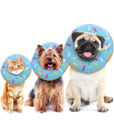 Xinzistar Soft Cat Collar - Adjustable Anti-Bite Safety Collar for Cats & Dogs (Blue Donut Size S) - Protective Pet Gear - Buy Online on SooperMarket.com