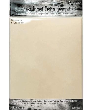 Tim Holtz Distress White Kraft & Mixed Media Heavystock 8.5x11 - Bundle of 3 Packages (30 Sheets Total) for Distress Inks, Oxide Sprays, Paints & More - Buy Online on SooperMarket.com