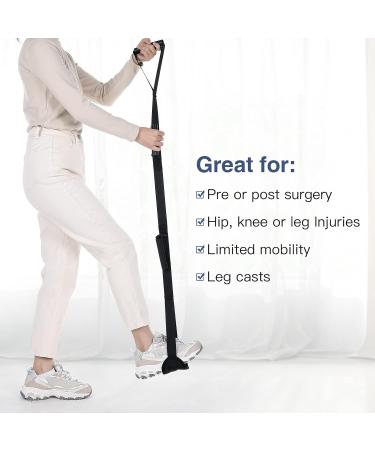 Multi-Loop Leg Lifter Strap 42in Adjustable Leg Lifter Rigid Hand Strap Padded Foot Loop with 3 Hand Grip Aid Device for Recovering from Hip Knee Replacement Getting in Out of Bed Couch Car Wheelchair - Buy Online on SooperMarket.com