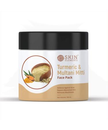 Skin Elements Fuller s Earth (Multani Mitti) & Turmeric (Haldi) Natural Face Pack for Healthy & Glowing Skin | Reduces Dark Spots Dull Skin and Controls Excess Oil | 3.38 Fl. Oz