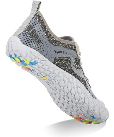 Men's Barefoot Quick-Dry Water Shoes - Outdoor Athletic Sport Shoes for Kayaking, Boating, Hiking, Surfing, Walking - Size 11 Women/9.5 Men - Light Gray - Buy Online on SooperMarket.com
