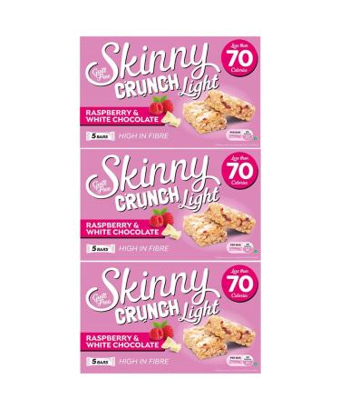 3 x 5pk Raspberry Bars Low Calories Cereal White Chocolate Sweet Lunch Snack