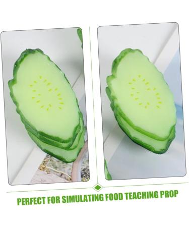 ORFOFE 6pcs Simulation Cucumber Slice Simulation Green Vegetable Green 6.50X3.00X0.50CM - Buy Online on SooperMarket.com