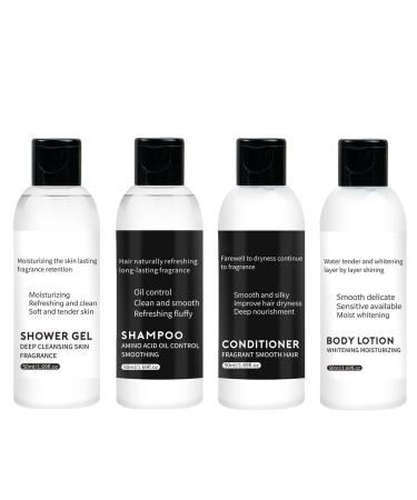 EONFAVE Shampoo Conditioner Body Wash Set - Amino Acid Skin Care Set Travel - Portable Fluffy Shampoo Long Lasting Body Wash - Nourishing Body Lotion for Travel