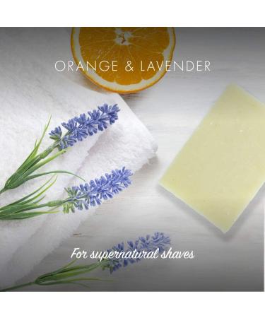 Organic Orange Lavender Shaving Bar - 95g | Luxurious Eco-Friendly Shaving Soap for Men & Women - Buy Online on SooperMarket.com
