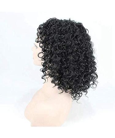 BGHJUE Lace Front Wigs - Natural Curly Human Hair Wig with Baby Hair | 38cm Black | International Shipping - Buy Online on SooperMarket.com