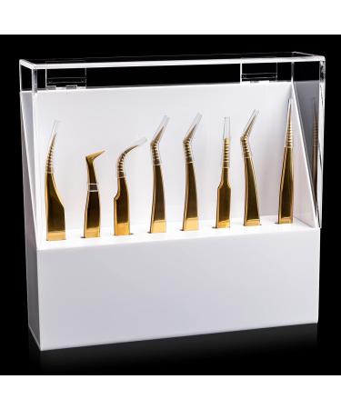 Noverlife 8-Slot Eyelash Tweezer Holder | Acrylic Lash Tweezer Storage Case with Dust-proof Cover | Organizer Stand for Salon & Home - Buy Online on SooperMarket.com