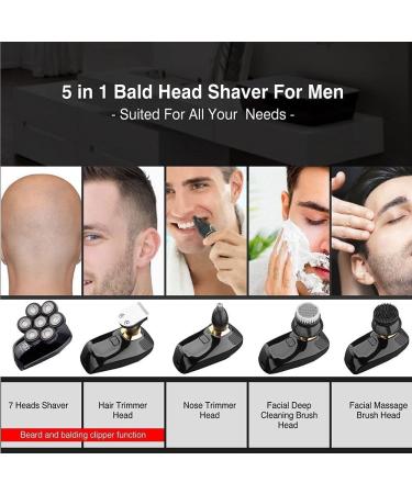 GeRRiT Electric Razor for Men - 7D Cutter Head Shaver Waterproof & Cordless Grooming Kit for Bald Heads - Buy Online on SooperMarket.com