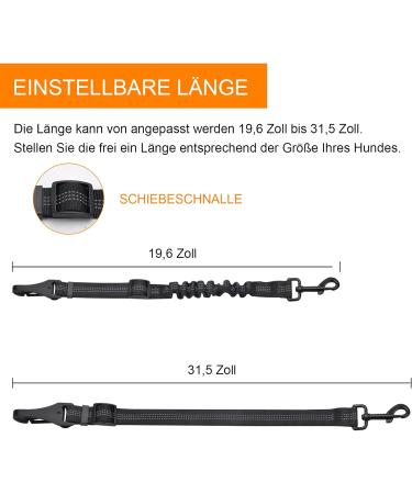 Adjustable Dog Seat Belt - 2-Piece 3-in-1 Reflective Bungee Car Harness for All Breeds | Universal Fit Buckle Hook (Black) - Buy Online on SooperMarket.com