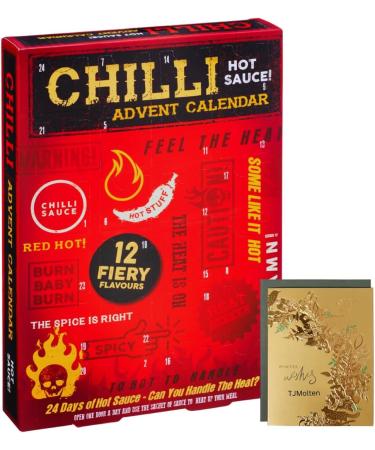 Hot Sauce Advent Calendar 2023-24days Chilli lovers advent festive gift set for men women | Chilli Sauce Variety & Xmas card 500g - Buy Online on SooperMarket.com