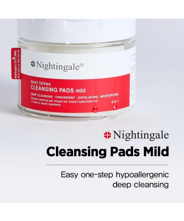 Nightingale Daily Derma Cleansing Pads | Exfoliating Makeup Remover for Waterproof Makeup | Vegan & Hypoallergenic Korean Skin Care with Hyaluronic Acid - Buy Online on SooperMarket.com
