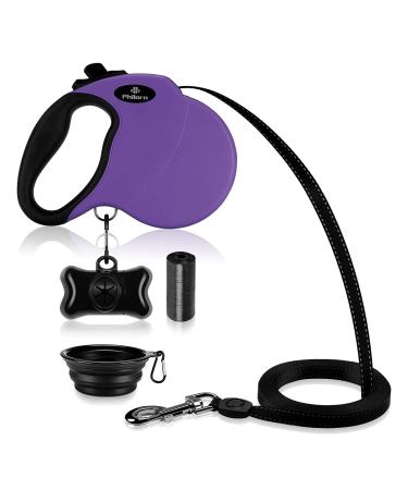 Philorn rolling linen for dogs 5m roll leash flexible with one-button blocking system non-slip handle without involvement reflective retractable dog leash for medium-sized large dogs up to 50kg L |5m |50kg purple