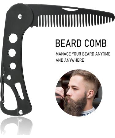 YancLife Stainless Steel Folding Beard Comb for Men - Anti-static Pocket Comb for Grooming Beards, Mustaches & Hair Styling | 9.5 * 3 * 1.5cm - Buy Online on SooperMarket.com