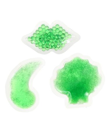 Angoily 3 pieces packs Beauty-gel ice bag cooling eye pads under eye flaps migraine migra busty eye ice patch facial care gel pad Health care patch pvc 9.8x9.5cm green