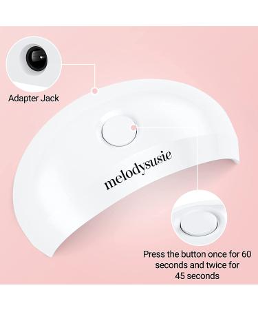 Melodysusie Mini Pocket UV LED Nail Lamp - Portable Gel Nail Light for Fast Curing | 2 Timers, Manicure Nail Dryer for Home & Travel - White - Buy Online on SooperMarket.com