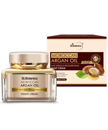 St. Botanica Moroccan Argan Oil Anti Wrinkle Regenerating Night Cream 50G - Intense Nourishing & Renewal Overnight Regeneration Cream