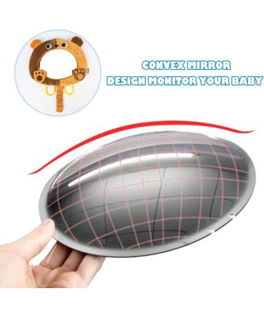 AIPINQI Baby Car Mirror | Rear and Forward Facing Easy View Cartoon Mirror for Infant and Newborn | 100% Shatterproof Safety | Bear Design - Buy Online on SooperMarket.com