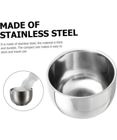 Angoily 6-Pack Stainless Steel Shaving Soak Soap Mixing Bowl - Perfect Gift for Men s Razor Shaving Foam - Durable Ceramic Shell - 7.4x7.4cm - Buy Online on SooperMarket.com