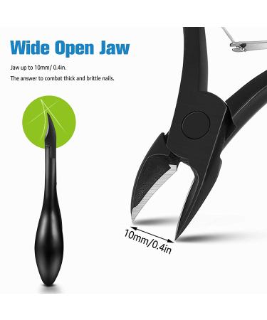 FERYES Large Handle Toenail Clippers for Thick Fungal or Ingrown Toenails - Podiatrist Recommended 4R13 Stainless Steel Cutters - BLACK - Buy Online on SooperMarket.com