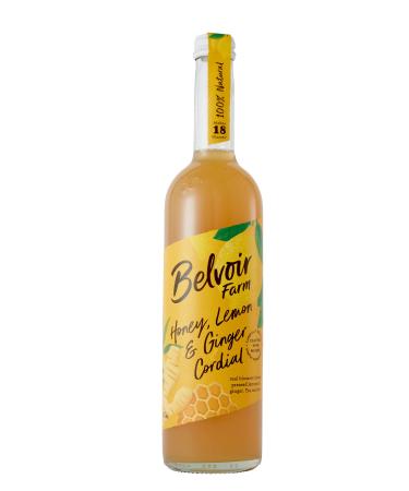 Belvoir Farm Honey Lemon & Ginger Cordial - Blossom Honey | Pressed Lemon Juice | Spicy Ginger | Traditional Family Recipe | 100% Natural Ingredients | Suitable for Vegetarians - 6 x 500ml Bottles 6 x 500ml Honey Lemon & Ginger
