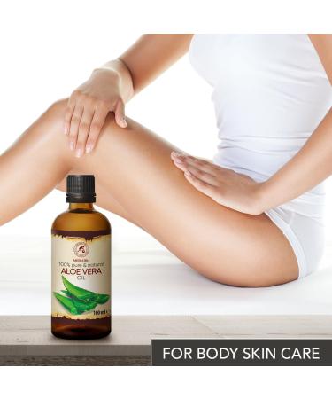 Aloe Vera Pure Oil 100ml - Aloe Barbadensis Brasil - Skin, Face & Baby Oil - Glass Bottle - Buy Online on SooperMarket.com