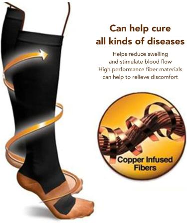 Copper Fiber Compression Socks for Varicose Veins & Diabetic Feet - XXL - Buy Online on SooperMarket.com