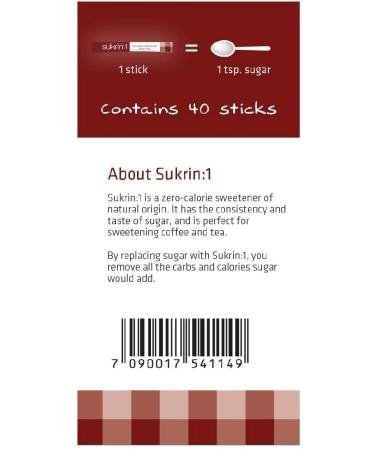 Sukrin Original Calorie-Free Sugar Substitute - 40 Sticks (200g) | Erythritol & Stevia Sweetness | Keto-Friendly & Vegan - Buy Online on SooperMarket.com