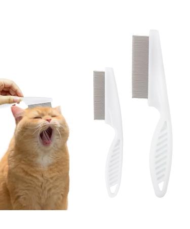Blmhtwo 2 pieces flea comb for cats flea comb dogs white professional tick ridge for dogs fine -toothed pet care comb for removal of fleas hair tears stains spots