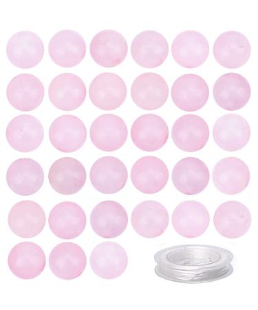 100Pcs Natural Crystal Beads Stone Gemstone Round Loose Energy Healing Beads with Free Crystal Stretch Cord for Jewelry Making (Rose Quartz, 8MM) Rose Quartz 8MM
