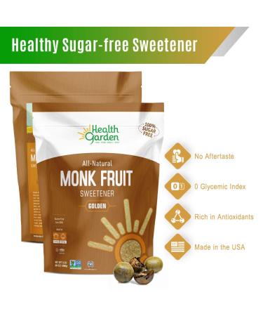 Health Garden Monk Fruit Sweetener Golden 3 lbs - Non GMO, Gluten Free, Sugar Substitute - Kosher & Keto Friendly - Buy Online on SooperMarket.com