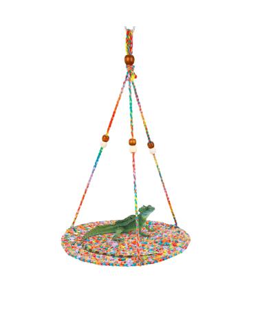Valicaer Bearded Dragon Swing Reptile Hammock Acessories for Gecko Reptiles Amphibians Net Hanging Toys Hanging Platform Swing Toy Bearded Dragon Hammock Bright Habitat Decor for Pet