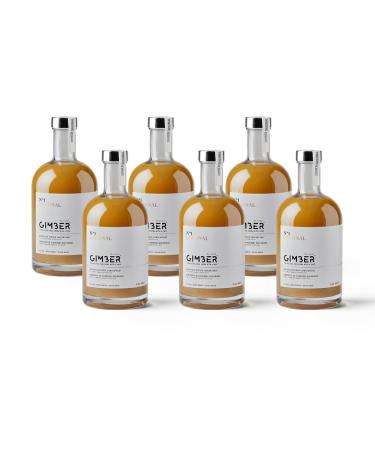 GIMBER Ginger Concentrate - Alcohol-free Drink with Ginger Lemon and Herbs - Box 6 x 700 ml Bottles