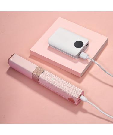 Portable Cordless Hair Straightener & Curling Iron - Fast Heating & Rechargeable Ideal for Travel Pink - Buy Online on SooperMarket.com
