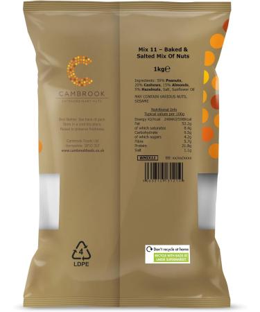Cambrook Mix 11 | Salted Mixed Nuts 1 kg Bag - Premium Quality Gluten Free Vegan Nuts - Buy Online on SooperMarket.com