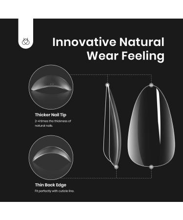 Beetles Gel Nail Kit with 500Pcs Soft Gel Nail Tips - Short Almond Shape | Easy DIY Nails Art Set with UV LED Lamp & 5-in-1 Nail Glue | Home Acrylic False Nail Tips Kit - Clear 500PCS - Buy Online on SooperMarket.com