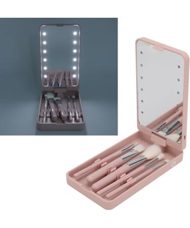 KKPLZZ Makeup Brush Set with Mirror Multifunctional Cosmetic Brushes Kit with Rotatable Foldable LED Mirror for Home Dormitory Travel - Buy Online on SooperMarket.com