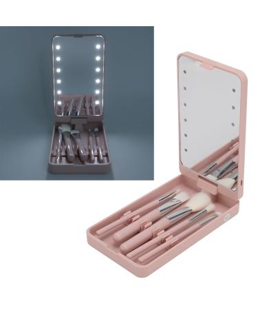 LED Makeup Mirror & Brush Set | High Clarity Rotating & Folding | Travel-Friendly Beauty Kit - Buy Online on SooperMarket.com