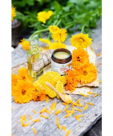 Calendula Ointment 25g - Natural Lip Care Cosmetic in Glass Jar | Soothes Chapped Lips - Buy Online on SooperMarket.com
