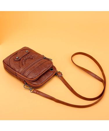 Qwuveds Women's Small Shoulder Bag - Mini Phone Wallet & Messenger Bag - Perfect for Cycling & Kids - Brown - Buy Online on SooperMarket.com