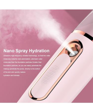 kawehiop Mist Face Sprayer 25ML Rechargeable Moisturizing Hydrating Facial Mister Beauty Portable Cooling Skin Care Atomizer Steamer Pink - Buy Online on SooperMarket.com