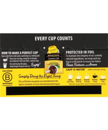 Bigelow Decaffeinated Lemon Lift Black Tea - 120 Tea Bags (6 Pack) for Refreshing Flavor - Buy Online on SooperMarket.com