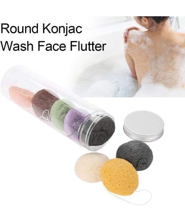 Konjac Wash Face Flutter Set - 8pcs Round Type Body Sponges for Deep Pore Cleansing and Exfoliation - Buy Online on SooperMarket.com