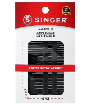 SINGER 01125 Assorted Hand Needles - Betweens, Chenille, Darners, Embroidery, Sharps & Tapestry, Assorted Sizes, 45-Count 45 - Count