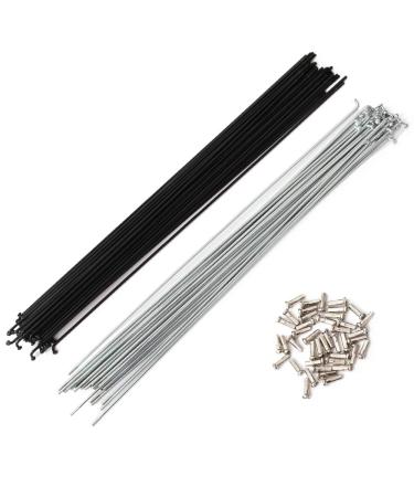 BaveL Steel Spokes Mountain Bike Spokes MTB 210mm-220mm w/Nipples 36PCS silver 215