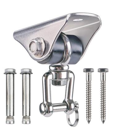 Super Silent, No Squeaking, Permanent Antirust 360 Swivel Swing Hanger, Heavy Duty Swing Hook with 4 Screws for Concrete Wooden Hanging Hardware for Porch Chair Hammock Gym SELEWARE silent swing swivel hook