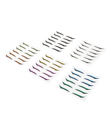 FOYTOKI 36 Pairs Glitter Eyeliner Eye Line Strip Double Sided Eyelid Tape Double Side Tape Instant Sticker